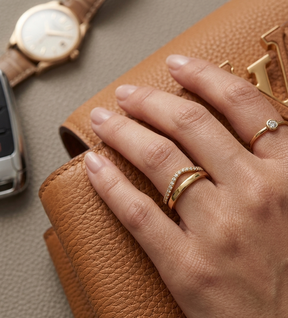 Gold Pave Crystal Encrusted Bold Dome Ring