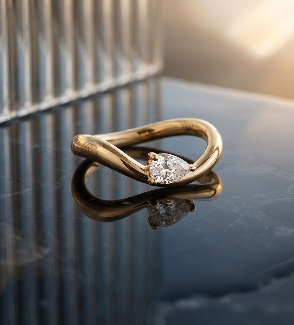 Gold High Polish Chunky Dome Tapered Ring