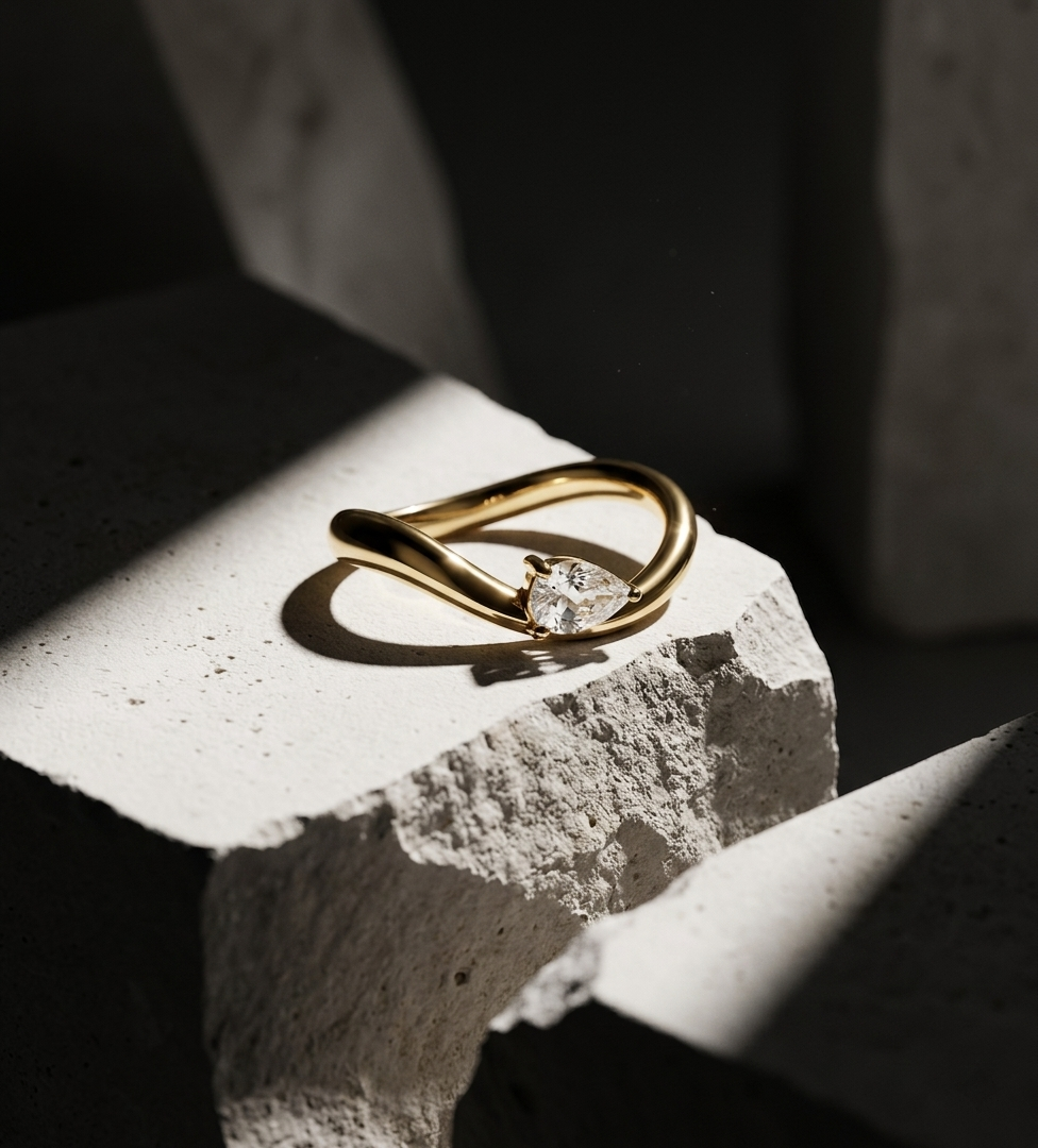 Gold High Polish Chunky Dome Tapered Ring