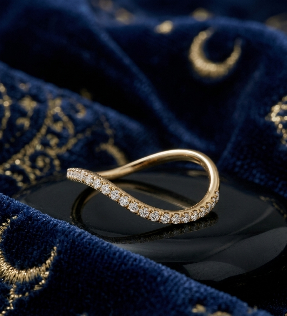 Gold Pave Crystal Encrusted Bold Dome Ring