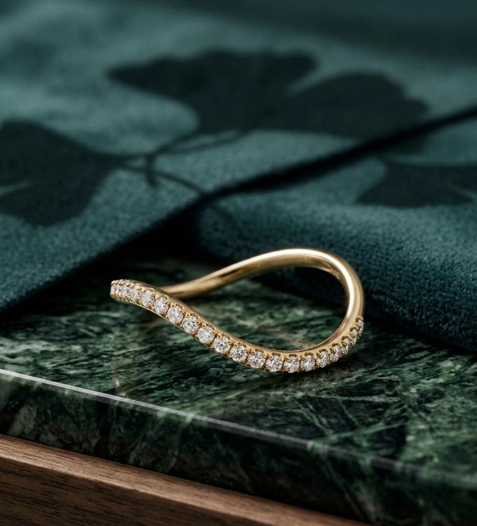 Gold Pave Crystal Encrusted Bold Dome Ring