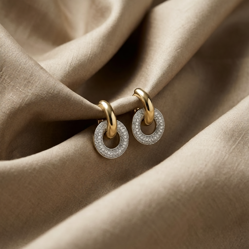 Interlocking Circle Drop Earrings