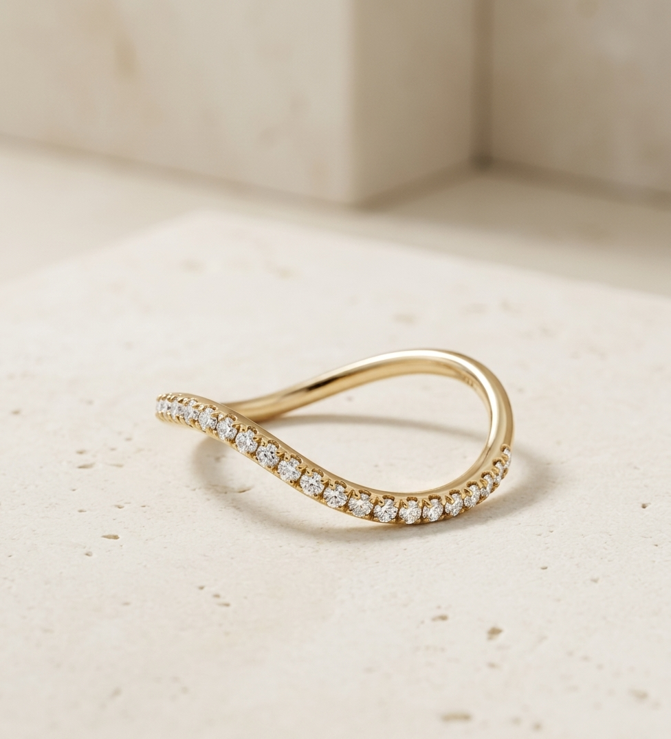 Gold Pave Crystal Encrusted Bold Dome Ring