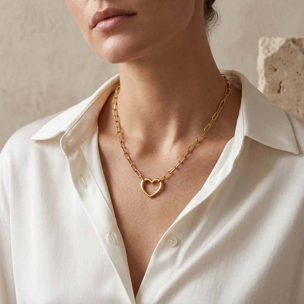 Gold Classic Polished Figaro Link Chain Necklace
