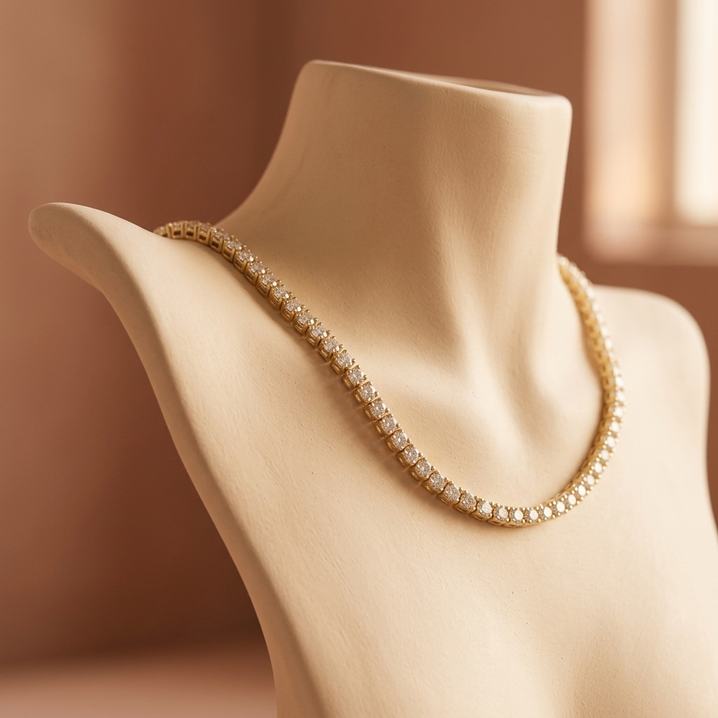 Silver Round Cut Sparkling Crystal Tennis Bracelet
