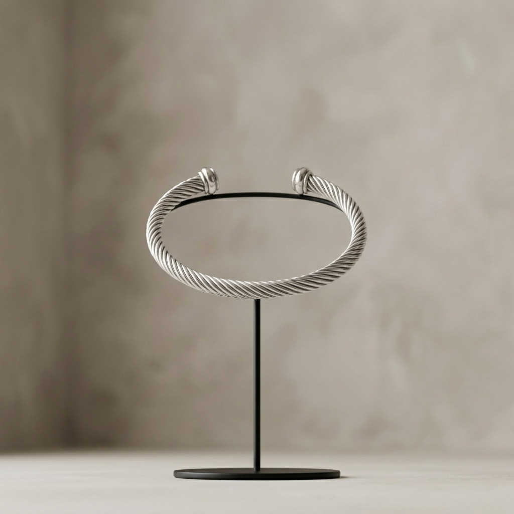 Gold High Polish Open Cuff Statement Bangle