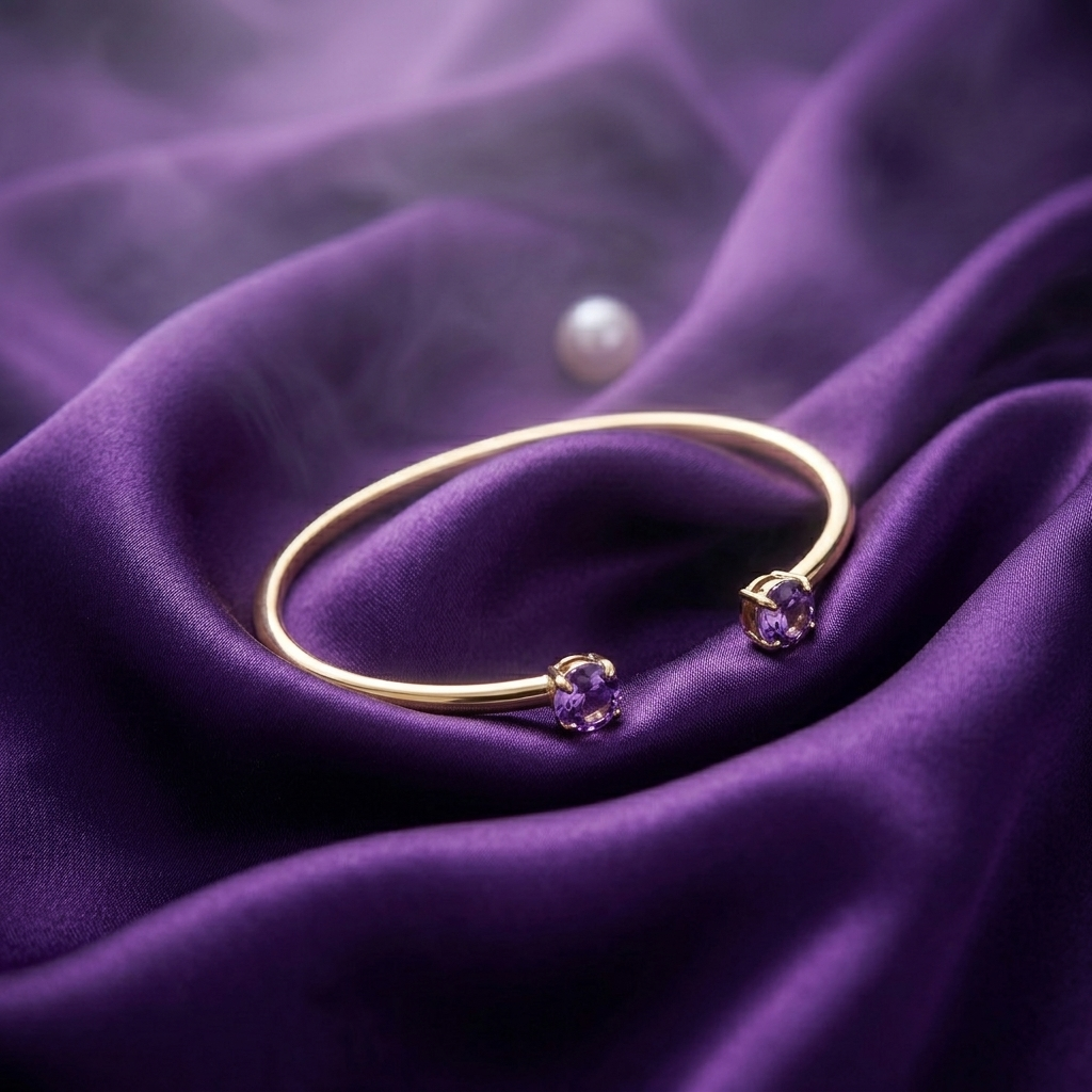 Gold Textured Hammered Finish Open Cuff Bracelet