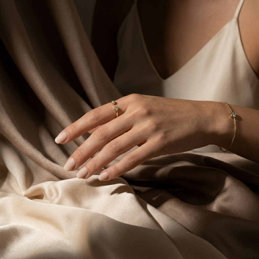 Gold Crystal Teardrop Open Adjustable Wrap Ring