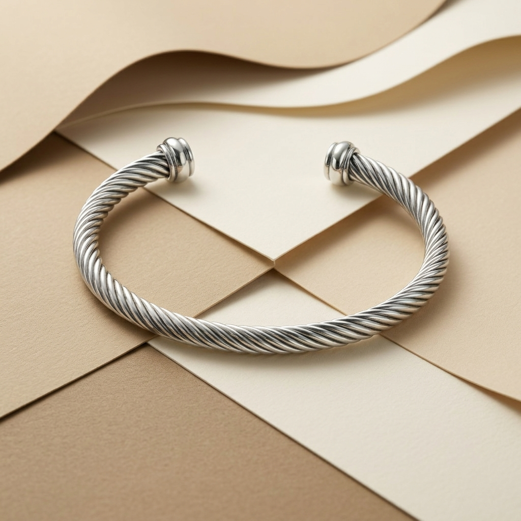 Gold High Polish Open Cuff Statement Bangle