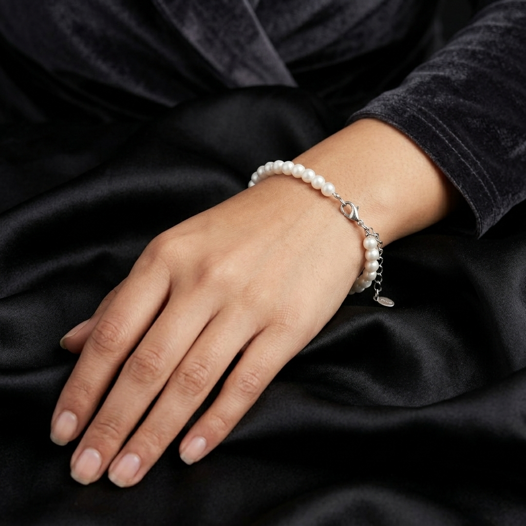 Gold Statement Mixed Link Oversized Pearl Bracelet