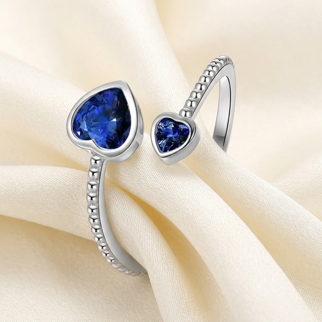 Birthstone Crystal Teardrop Open Adjustable Wrap Ring