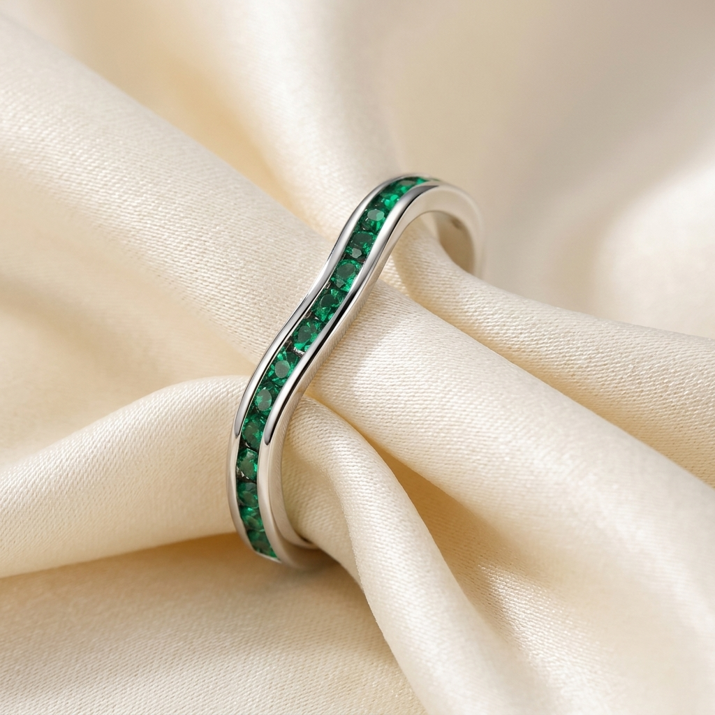 Silver Pave Heart Shaped Birthstone Crystal Halo Ring