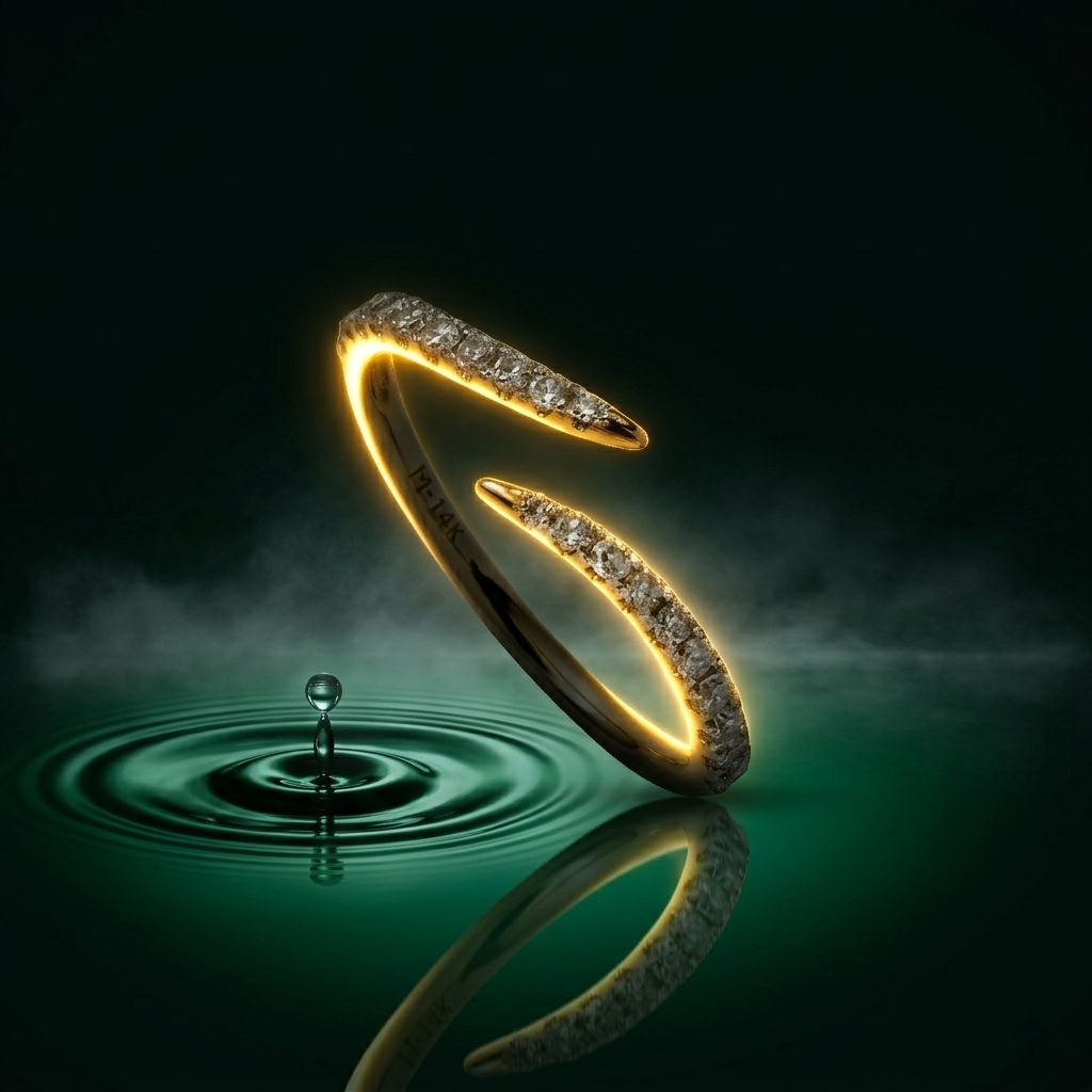 Gold Dainty Open Claw Triple Row Ring