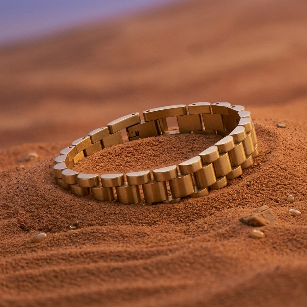 Gold Polished Luxury Watch Strap Link Bracelet