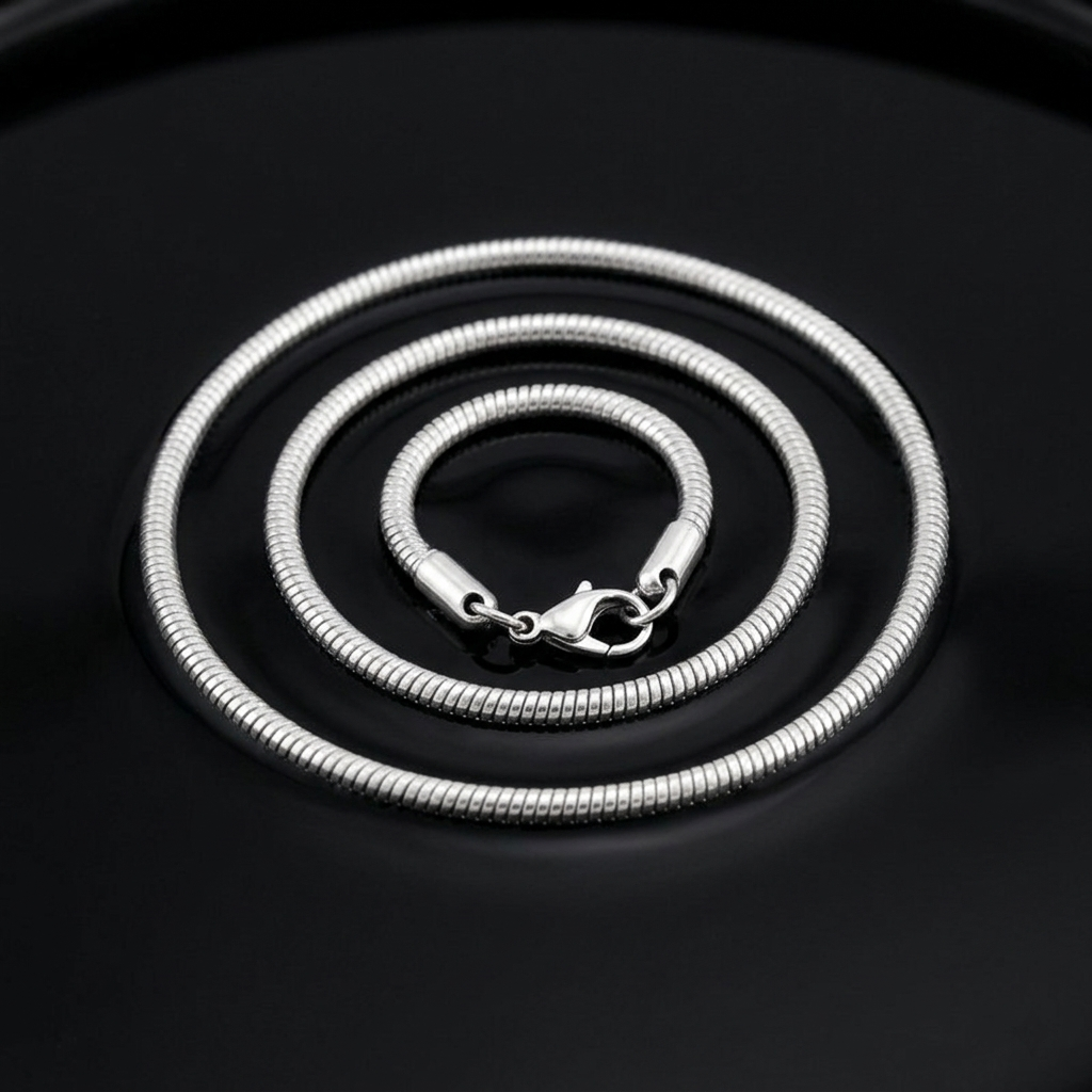 Gold Polished Cobra Snake Link Flat Bracelet
