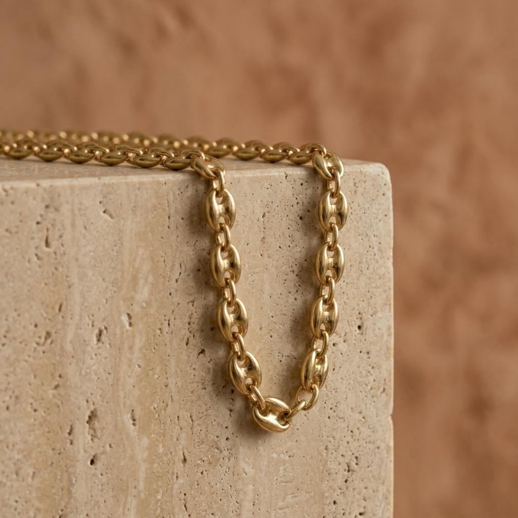 Gold Marquise Crystal Red Heart Pendant Necklace