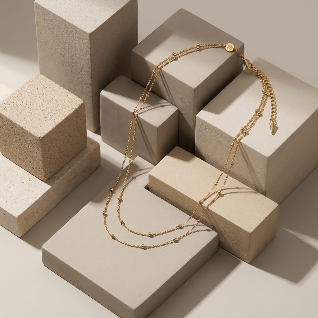 Double Layer Mixed Link Chain Necklace