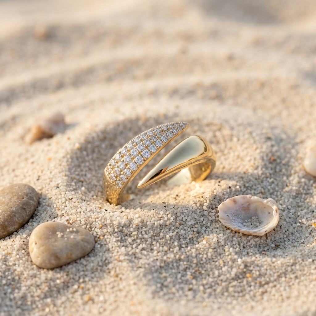 Gold Triple Row Open Claw Statement Ring