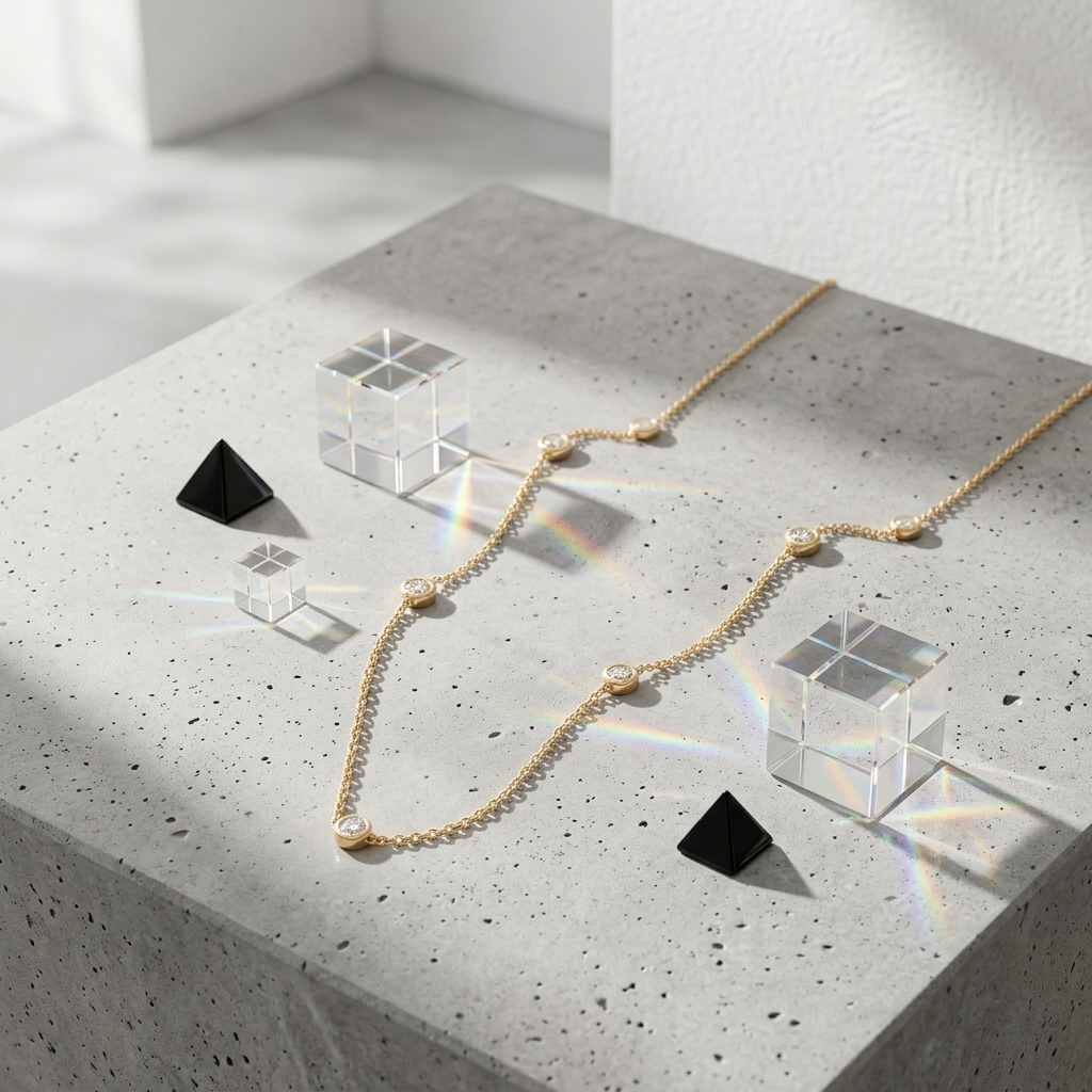 Gold Beaded Station Dainty Layering Chain Necklace