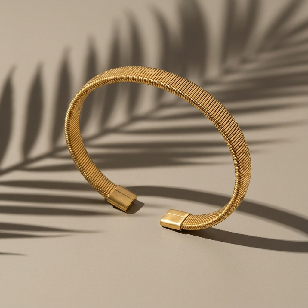 Gold Polished Minimalist Hinged Oval Bangle Bracelet