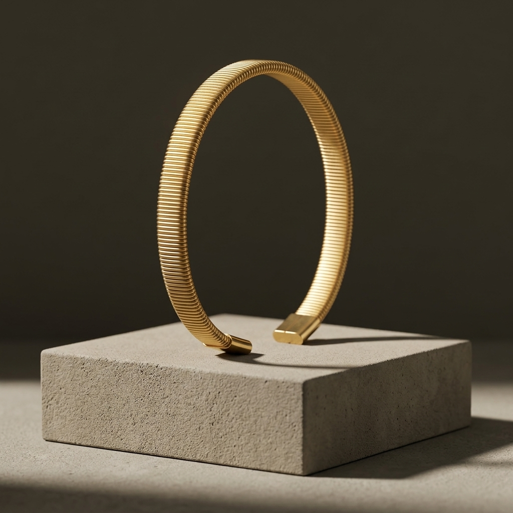 Gold Polished Minimalist Hinged Oval Bangle Bracelet
