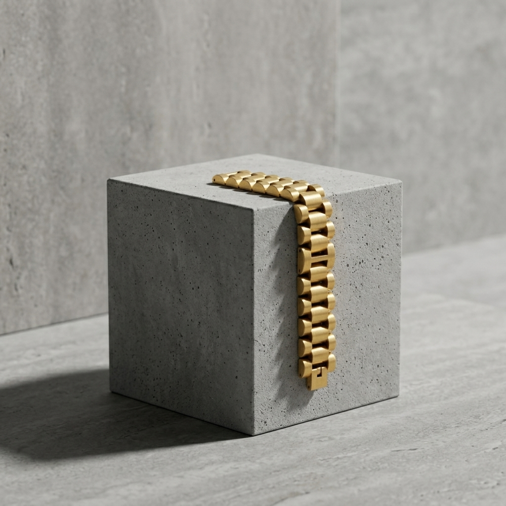 Gold Polished Luxury Watch Strap Link Bracelet
