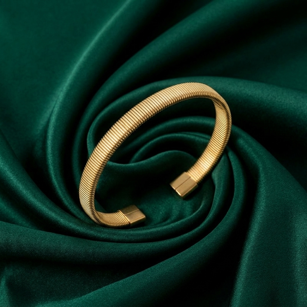 Gold Polished Minimalist Hinged Oval Bangle Bracelet