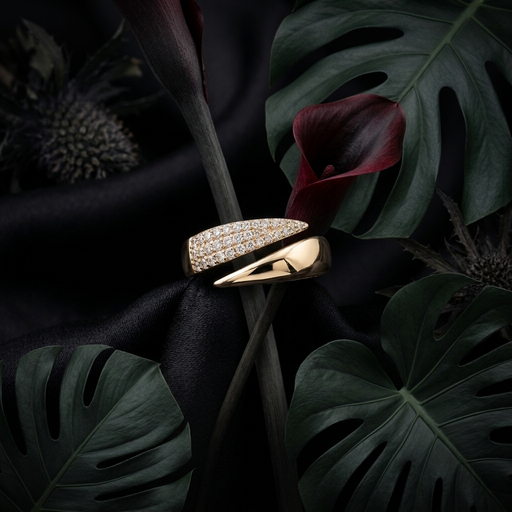 Gold Triple Row Open Claw Statement Ring