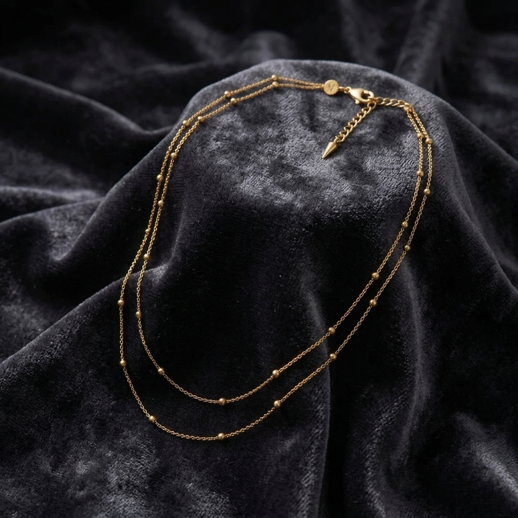 Double Layer Mixed Link Chain Necklace