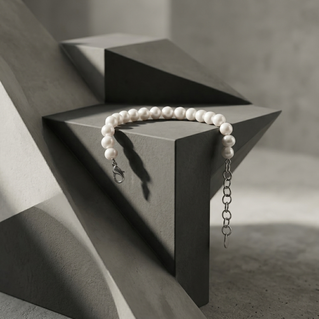 Gold Statement Mixed Link Oversized Pearl Bracelet