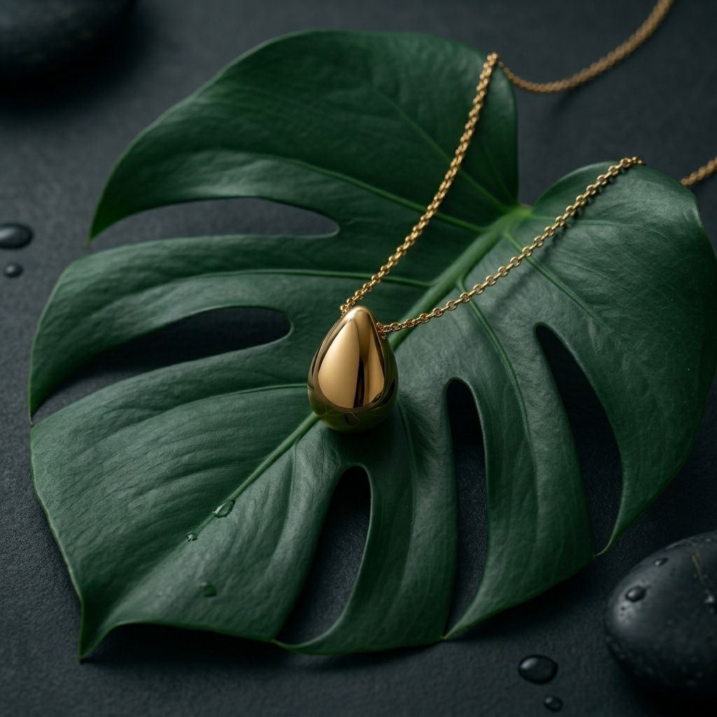 Silver Teardrop Sparkle Statement Drop Pendant Necklace