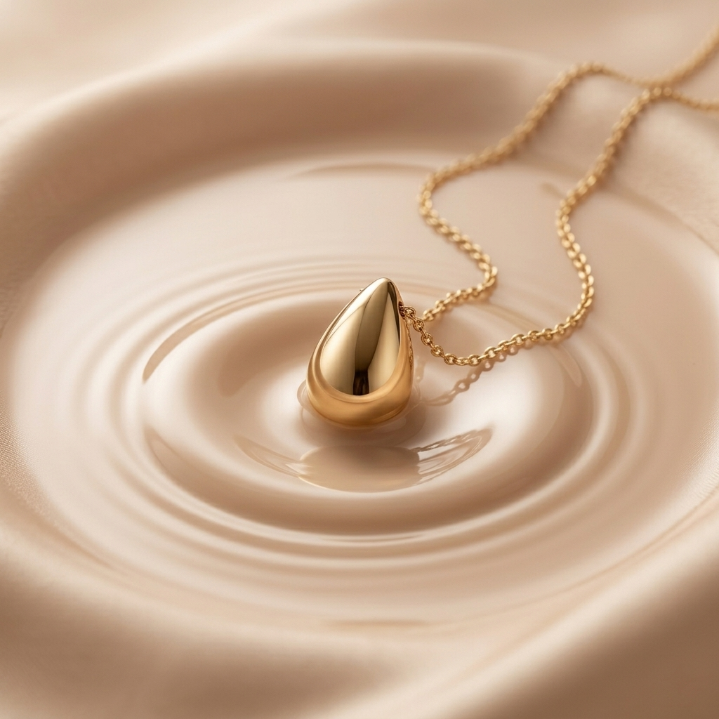 Silver Teardrop Sparkle Statement Drop Pendant Necklace