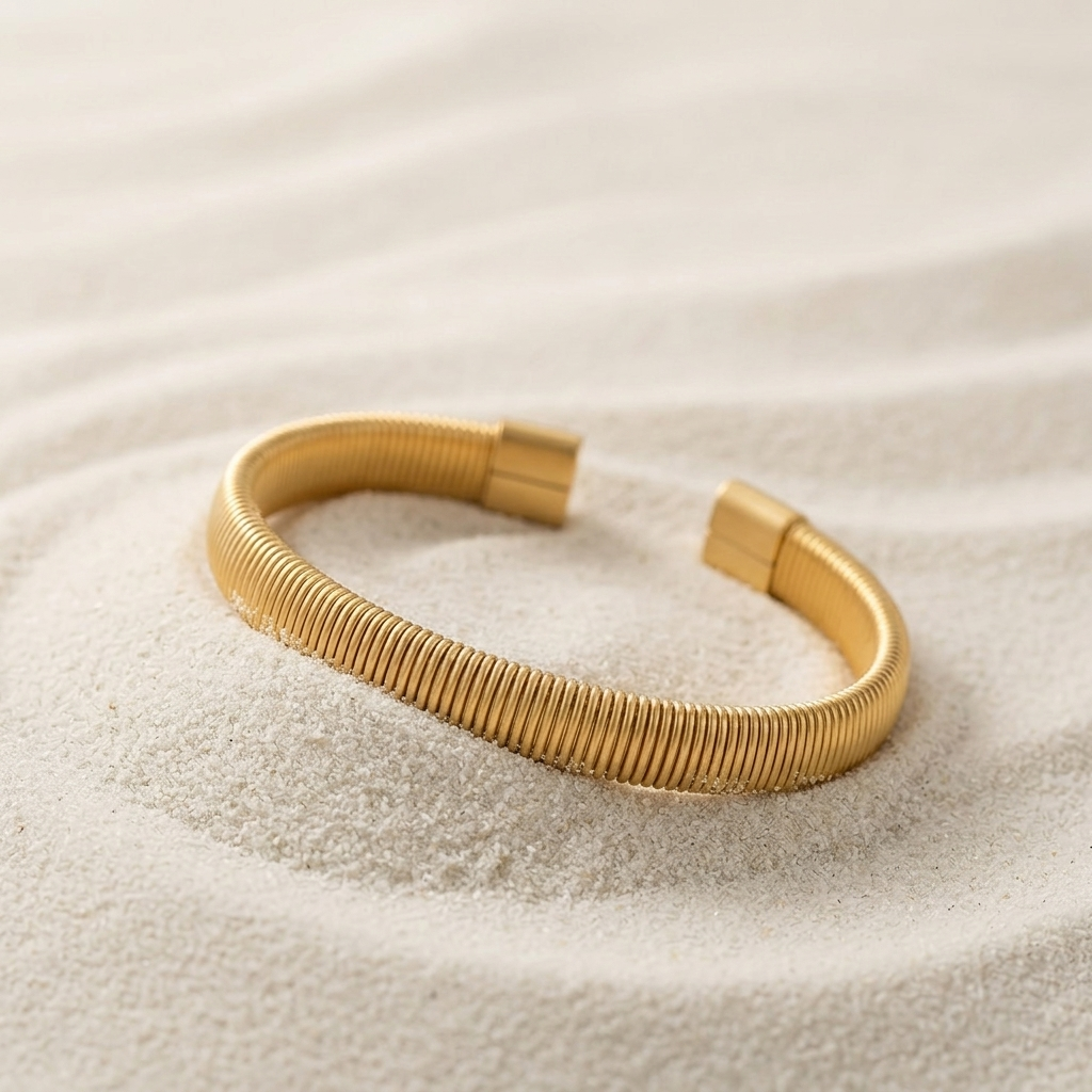 Gold Polished Minimalist Hinged Oval Bangle Bracelet