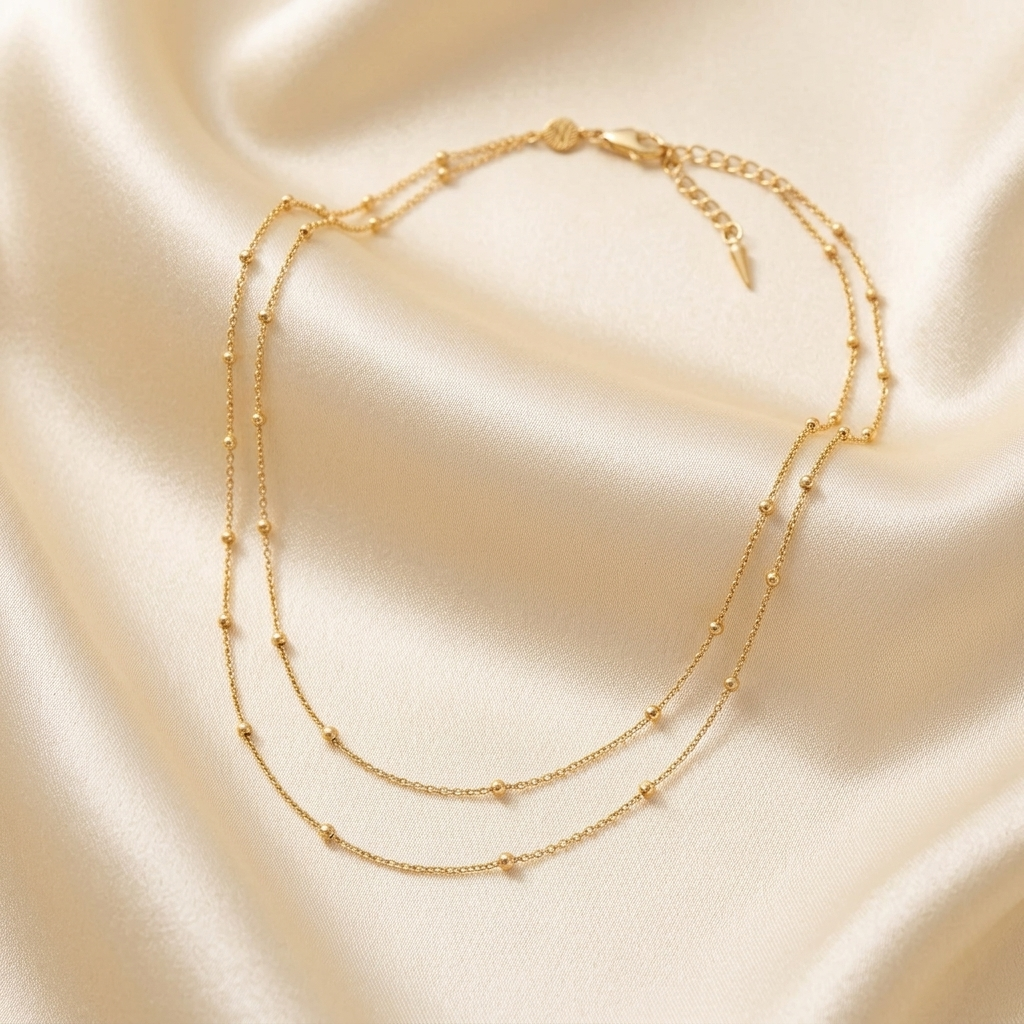 Double Layer Mixed Link Chain Necklace