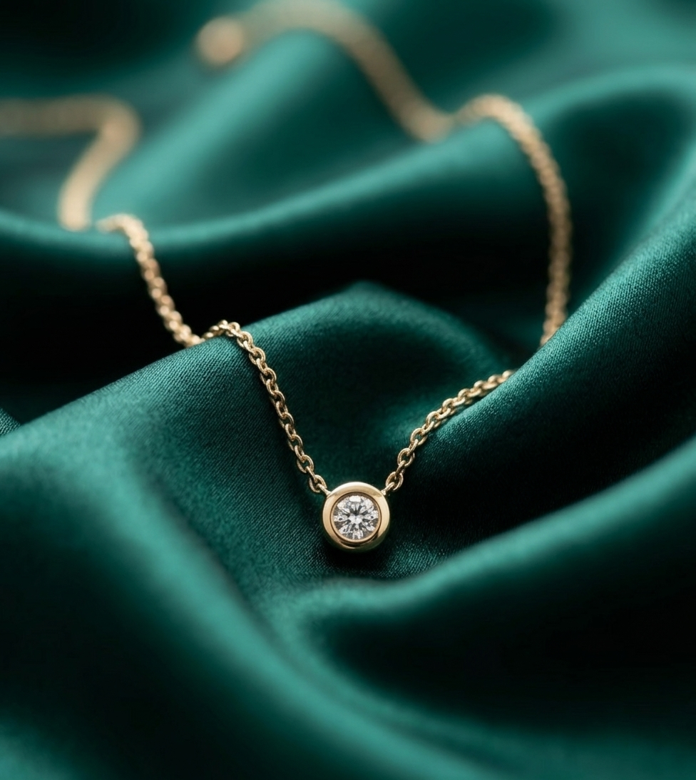 Round Micro Pave Iced Circle Pendant Necklace