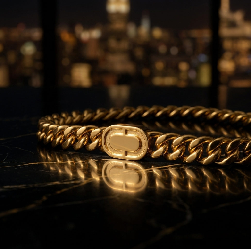Gold Polished Classic Cuban Curb Link Bracelet