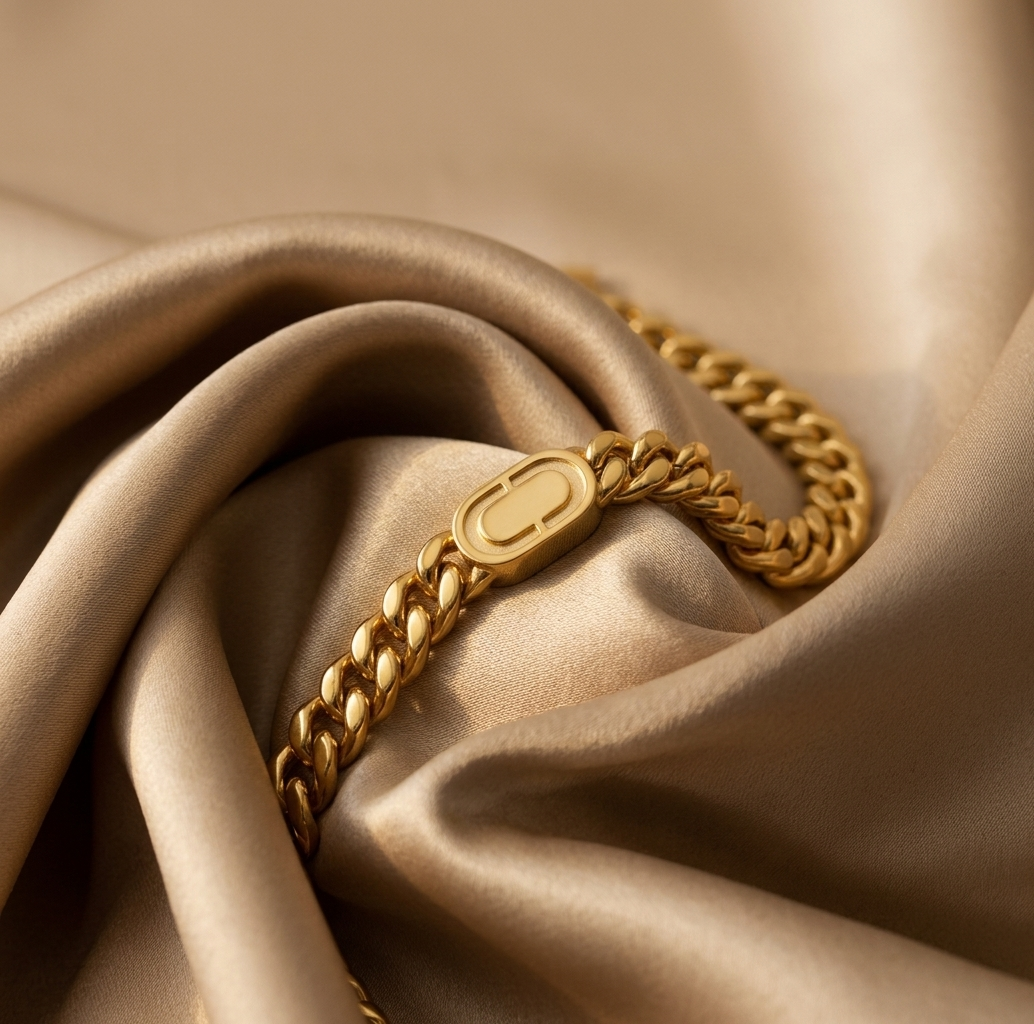 Gold Polished Classic Cuban Curb Link Bracelet