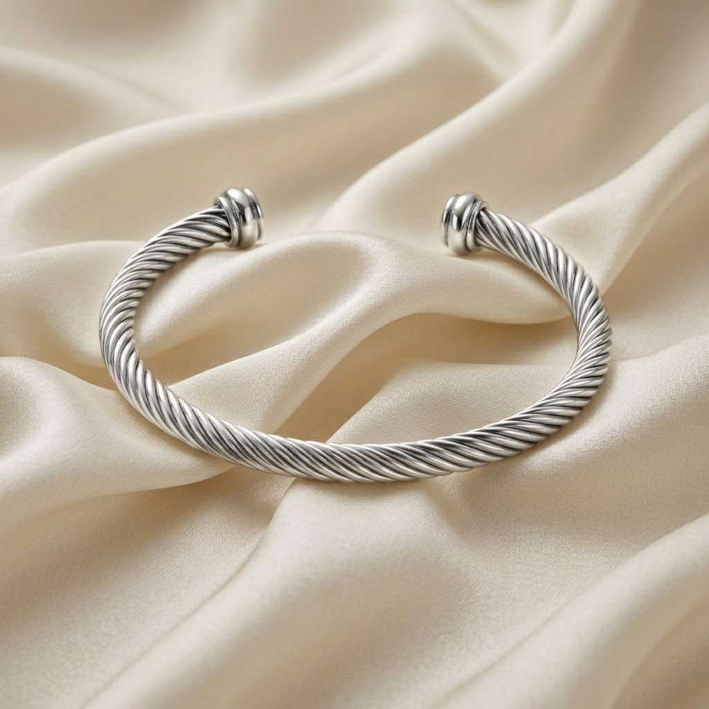 Gold High Polish Open Cuff Statement Bangle