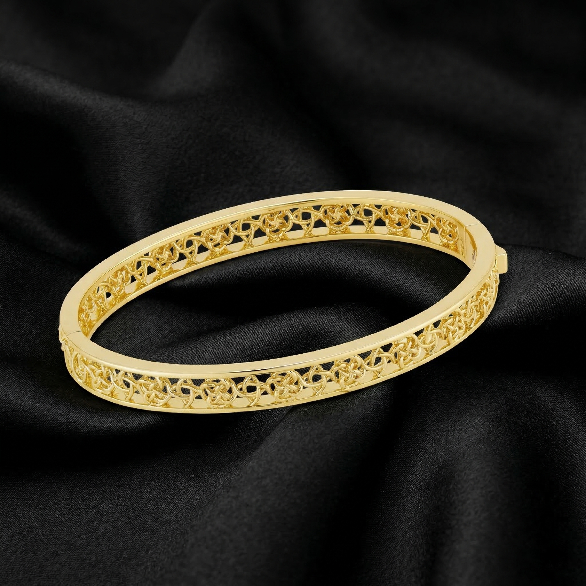 Gold Wide Polished Flat Band Statement Ring