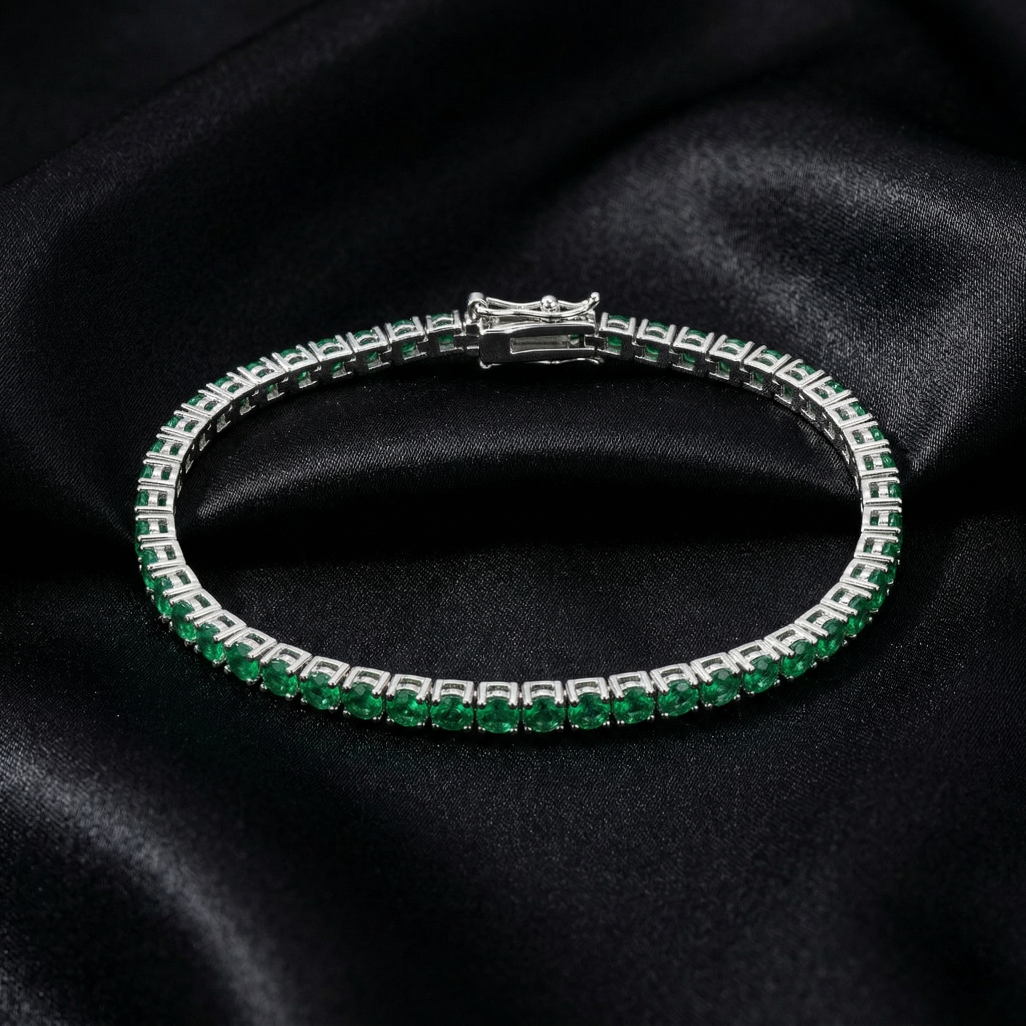 Silver Birthstone Crystal Adjustable Tennis Bracelet