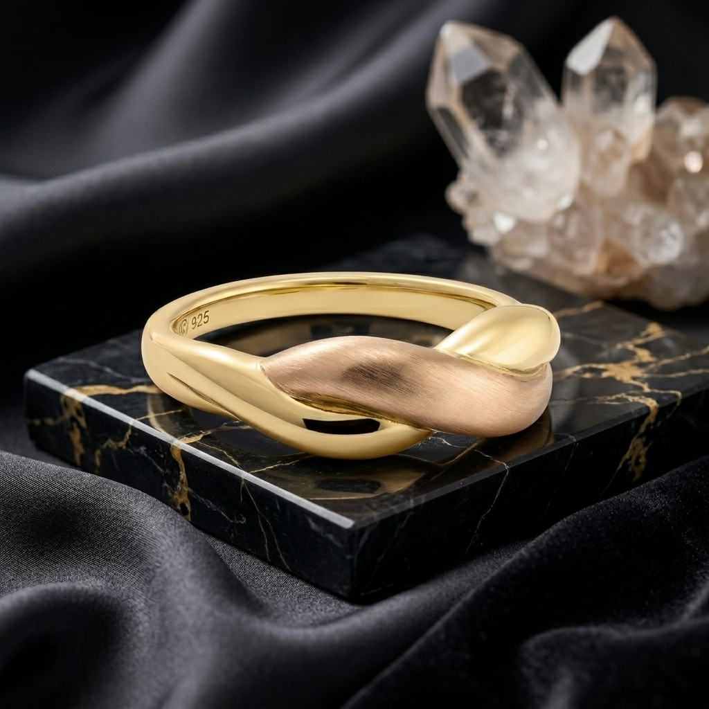 Gold Bold Croissant Dome Chunky Statement Ring