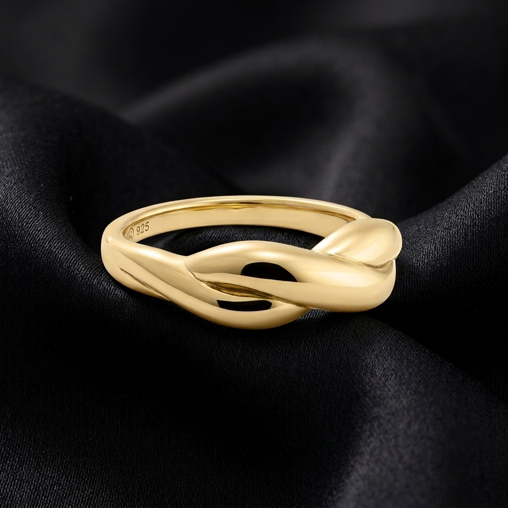 Gold Bold Croissant Dome Chunky Statement Ring