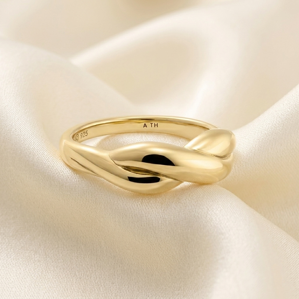 Gold Bold Croissant Dome Chunky Statement Ring