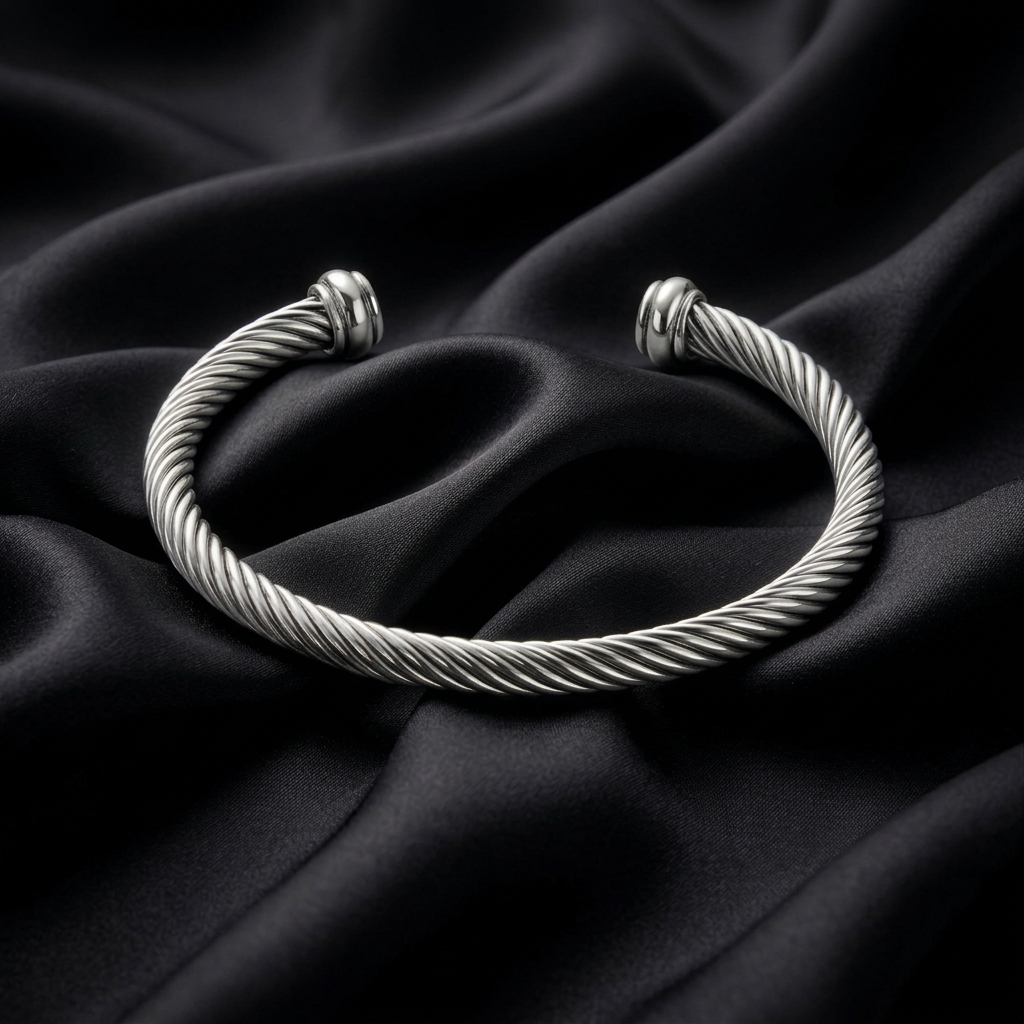 Gold High Polish Open Cuff Statement Bangle