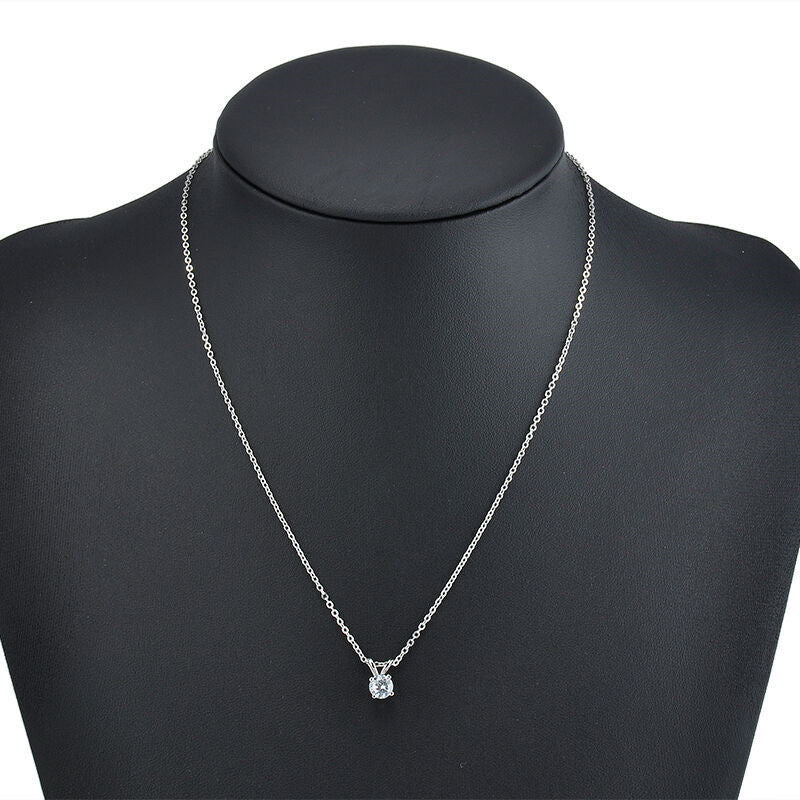 Silver Birthstone Crystal Cut Necklace