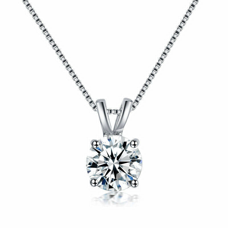 Silver Birthstone Crystal Cut Necklace