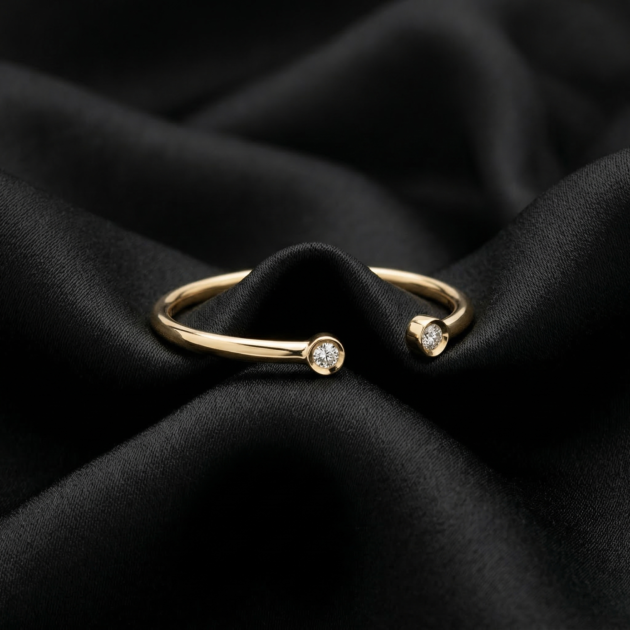 Gold Crystal Teardrop Open Adjustable Wrap Ring
