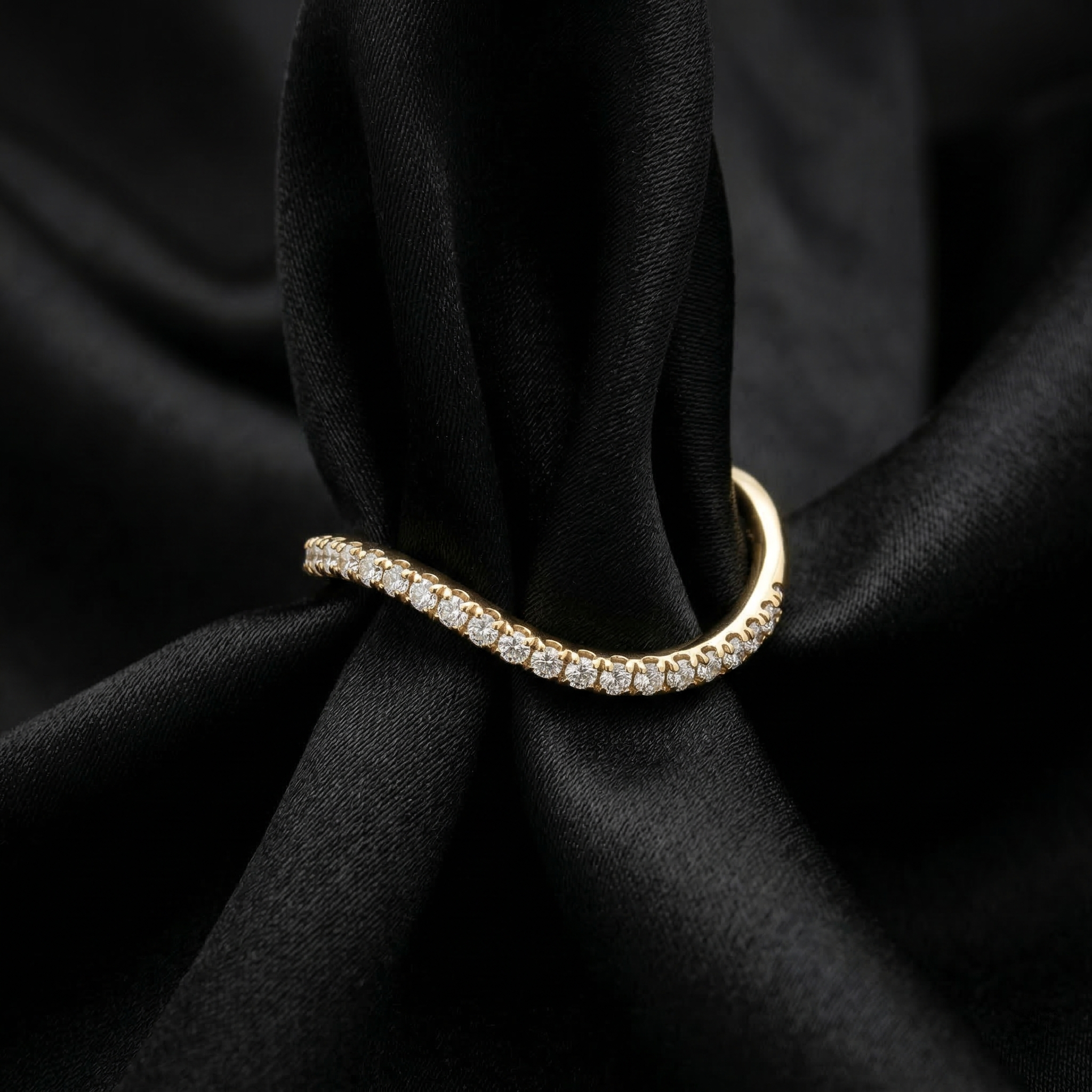 Gold Pave Crystal Encrusted Bold Dome Ring