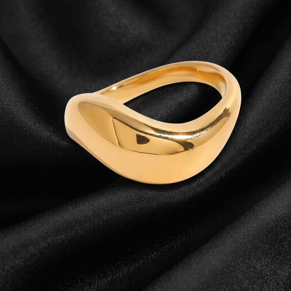 Gold High Polish Chunky Dome Statement Ring