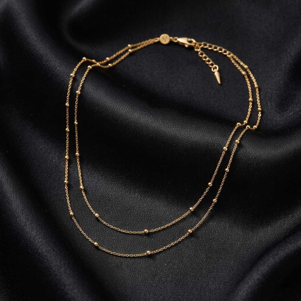 Double Layer Mixed Link Chain Necklace